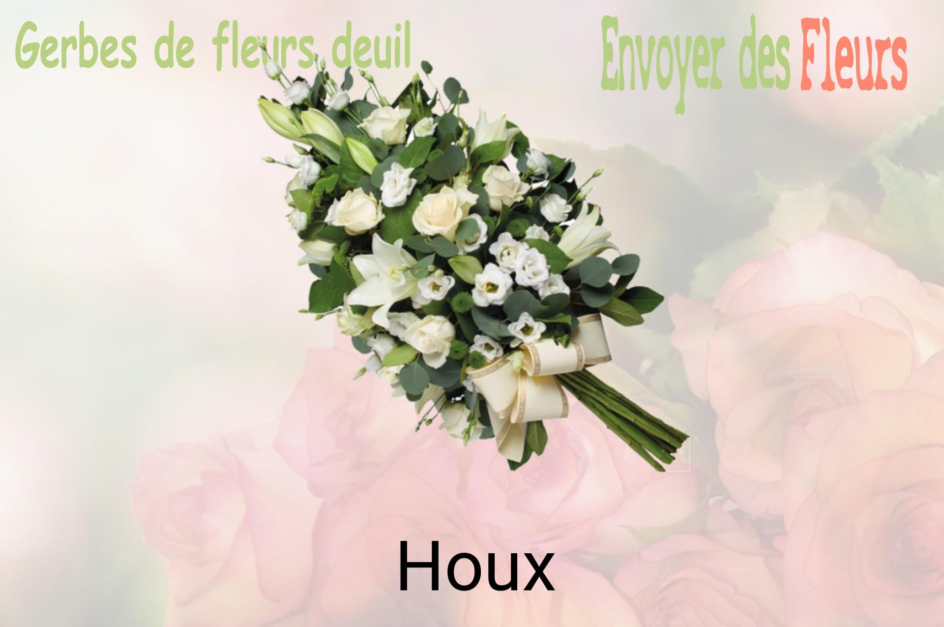 Gerbe de fleurs de deuil livrée à Houx
